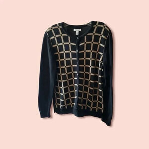 -Croft & Barrow women cardigan size PM blacl&tan